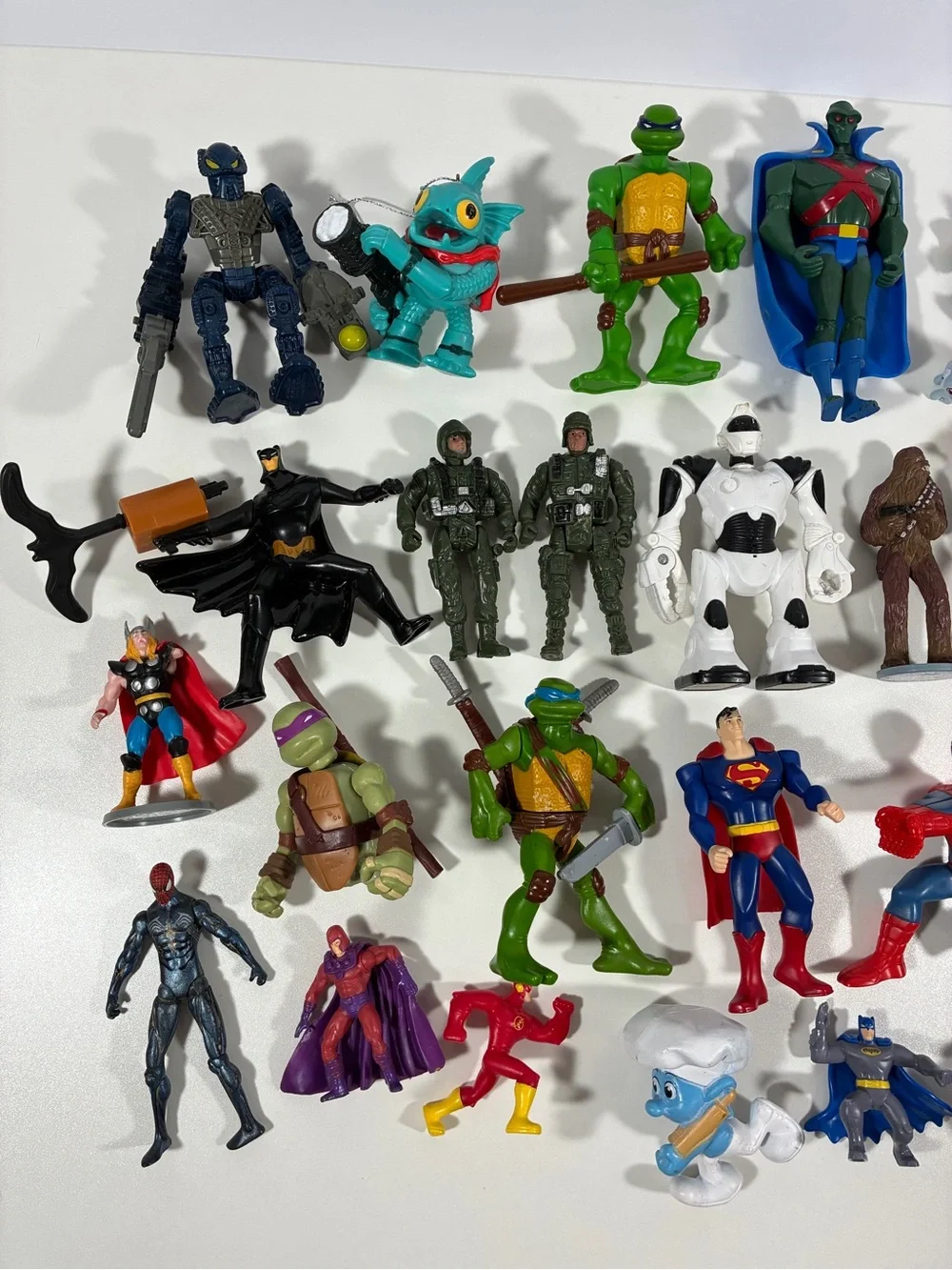 Lot of 28 Assorted Action Figures Ninja Turtles Batman Spider-Man McDonald’s VTG